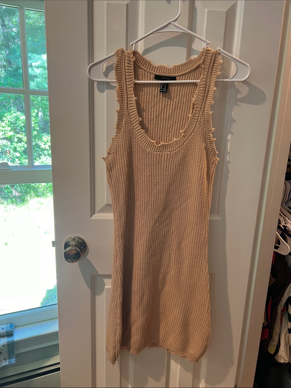 Forever 21 Beige Knit Midi Tank Dress